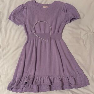 Cat & Jack Lavender Dress with Pearl Beaded Headband